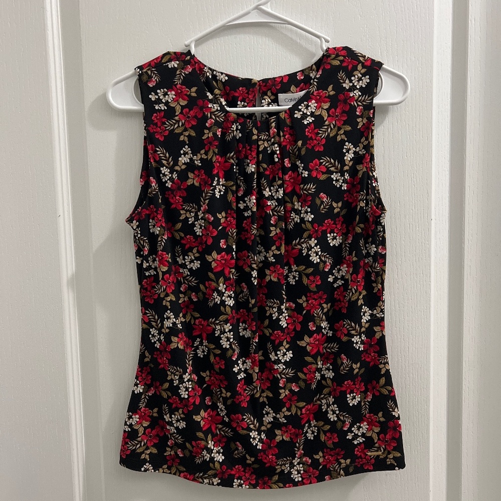 Calvin Klein Sleeveless Floral Top